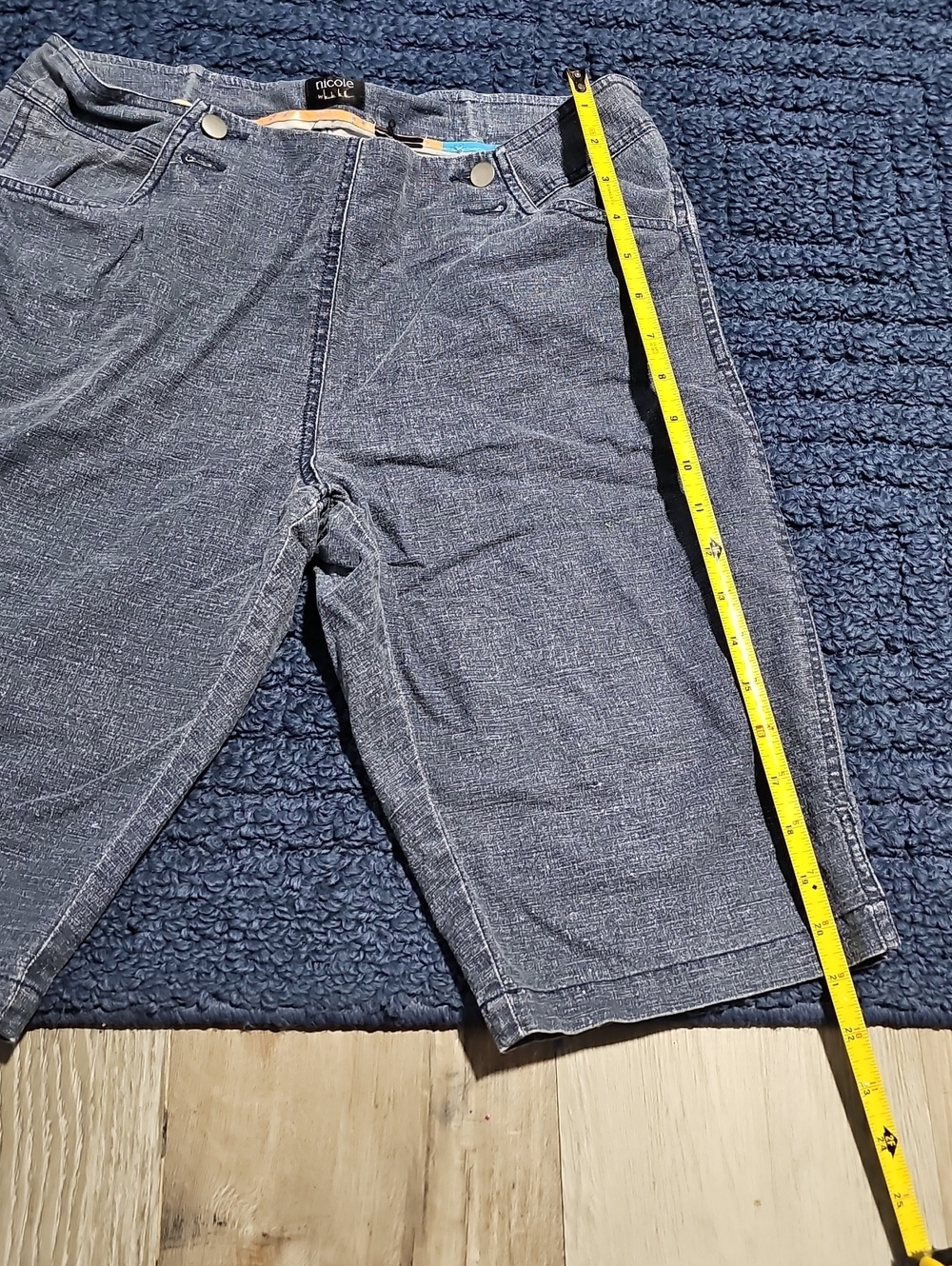 Nicole Miller Slate Blue Chambray Bermuda Shorts